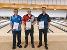 Pori Senior Open 2024 veteraani finaalin parhaat - Arto lehtoruusu, Kari Murtomäki ja Timo Rytkönen.